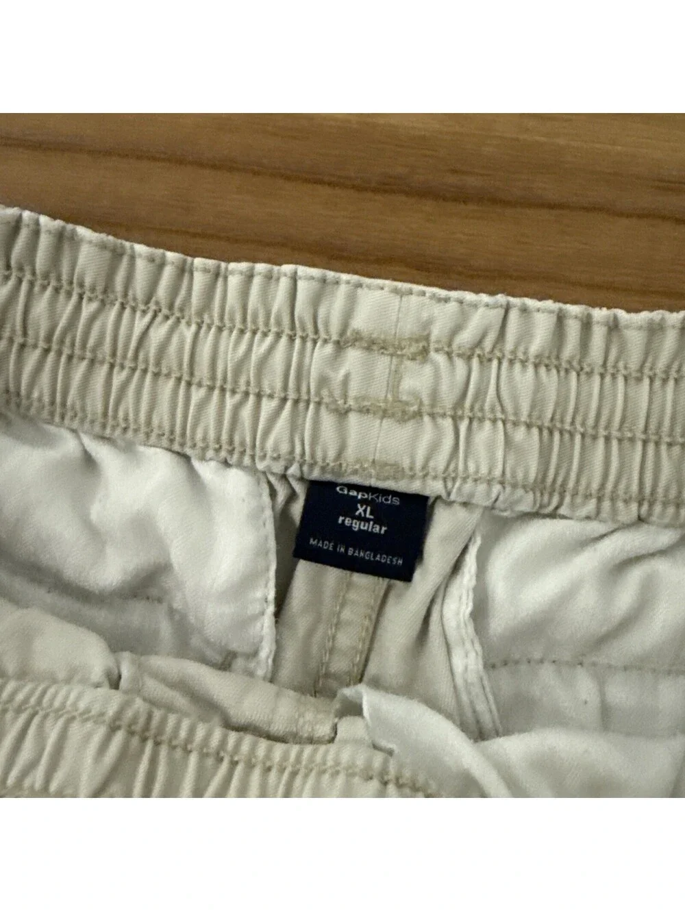 GAP Kids Chino Shorts Drawstring Waist Flat Front Solid Slash Pockets